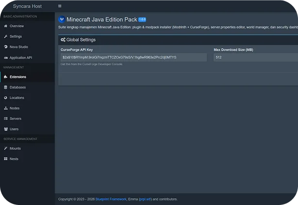Blueprint Extension Panel