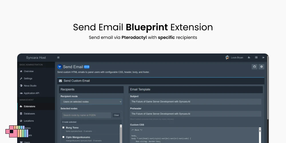 Send Email Extension Banner